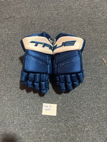 Game Used Blue True Catalyst 9X Pro Stock Gloves Colorado Avalanche Manson 14”