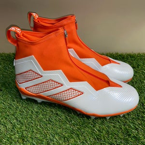 Men's Adidas Nasty 2.0 Football Cleats Orange White GZ9605 Size 13.5 NEW