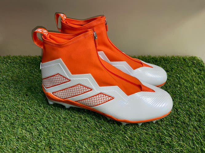 Men's Adidas Nasty 2.0 Football Cleats Orange White GZ9605 Size 13.5 NEW