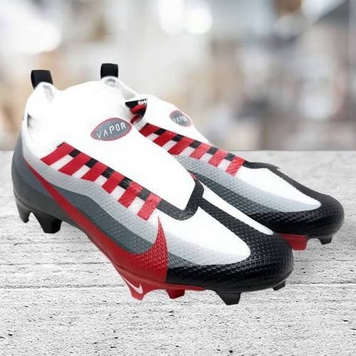 Nike Vapor Edge Speed 360 Black Red White Grey Men's Football Cleat Size 13