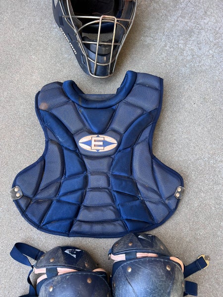 Easton M10 Adult Custom Catchers Set, Navy/Silver 