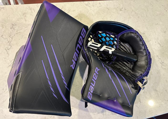 New Mach Glove/Blocker- Hyperlite Graphics Black and Purple