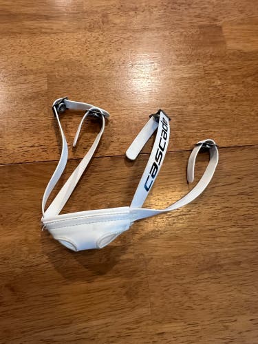 Cascade lacrosse helmet chin strap White.