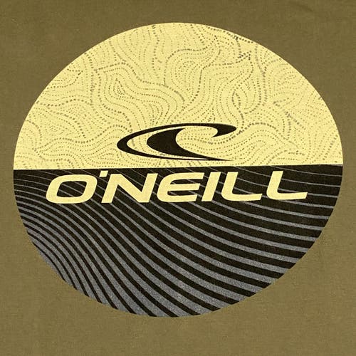 O'Neill T Shirt Mens Large Dark Olive Short Sleeve Graphic Logo Surfing Tee