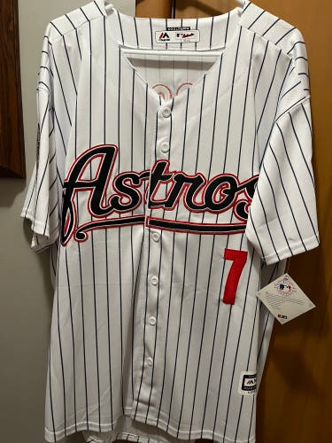 Astros BIGGIO 7 Majestic Cooperstown Collection Size L