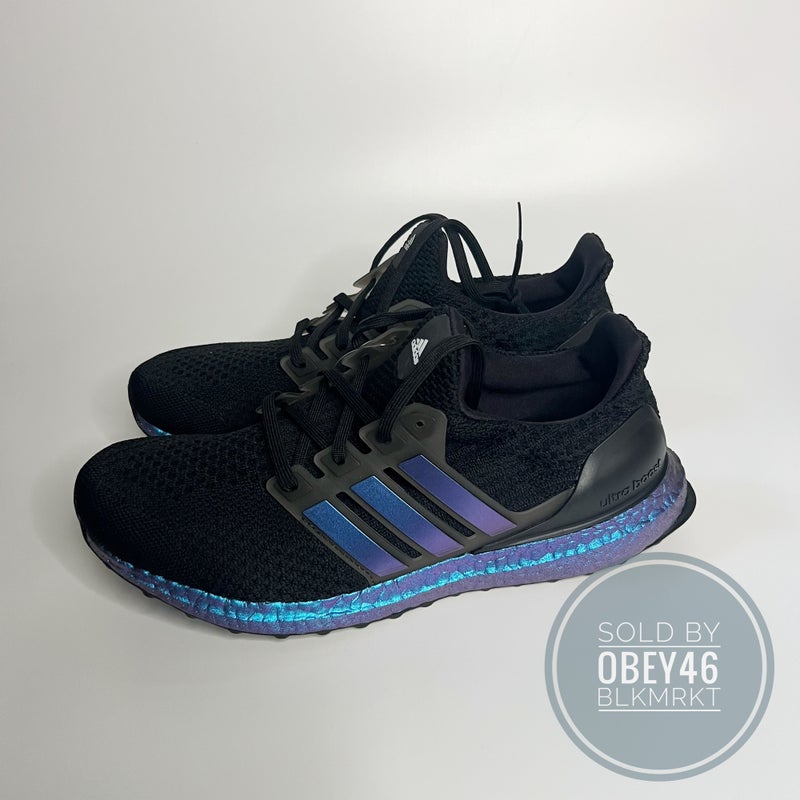 Adidas Ultraboost 5.0 DNA Black Metallic Blue Running Shoes 9.5