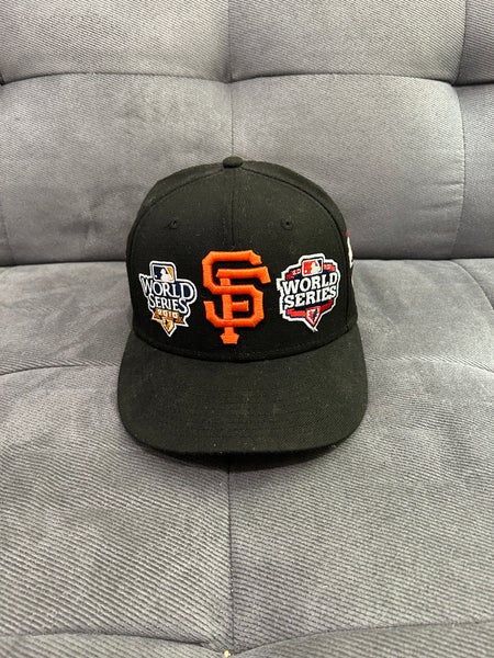 Black used 7 New Era San Francisco Giants Hat with Patches