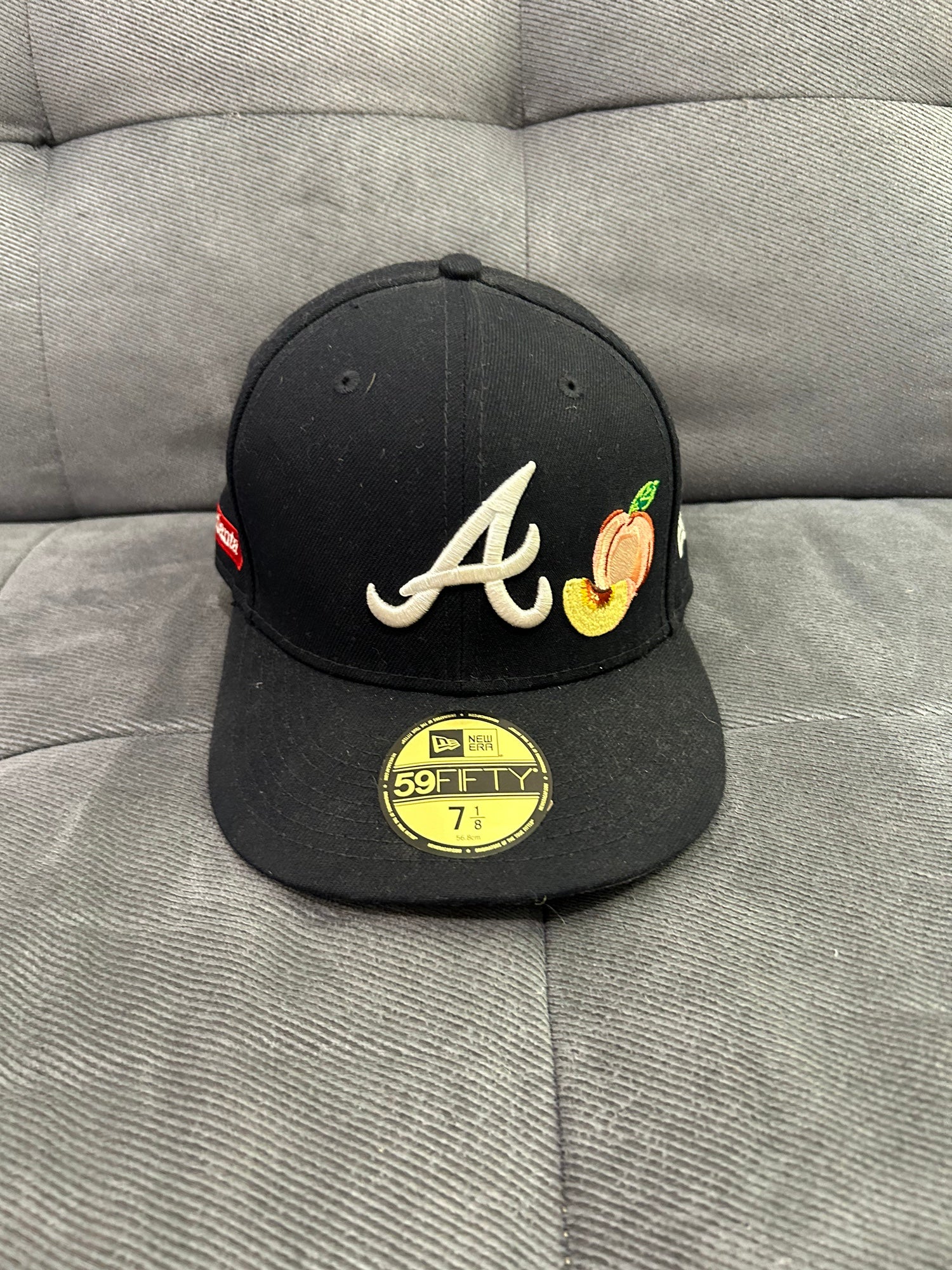 Atlanta Braves Vintage #1 Apparel Double Logo Spell Out Snapback