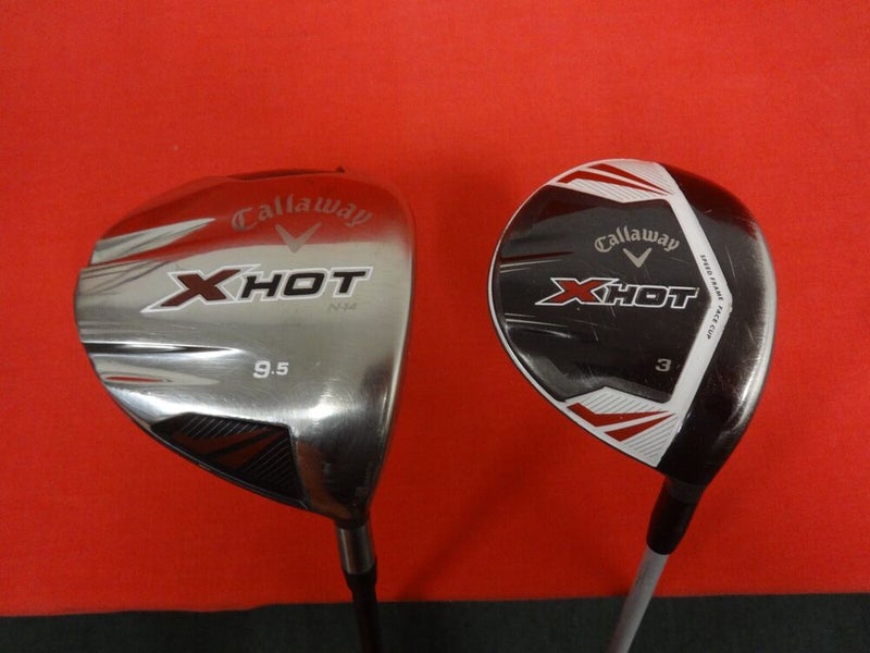 CALLAWAY X Hot Pro 8.5° Driver X Hot 15° 3 Wood Set RH Stiff Flex