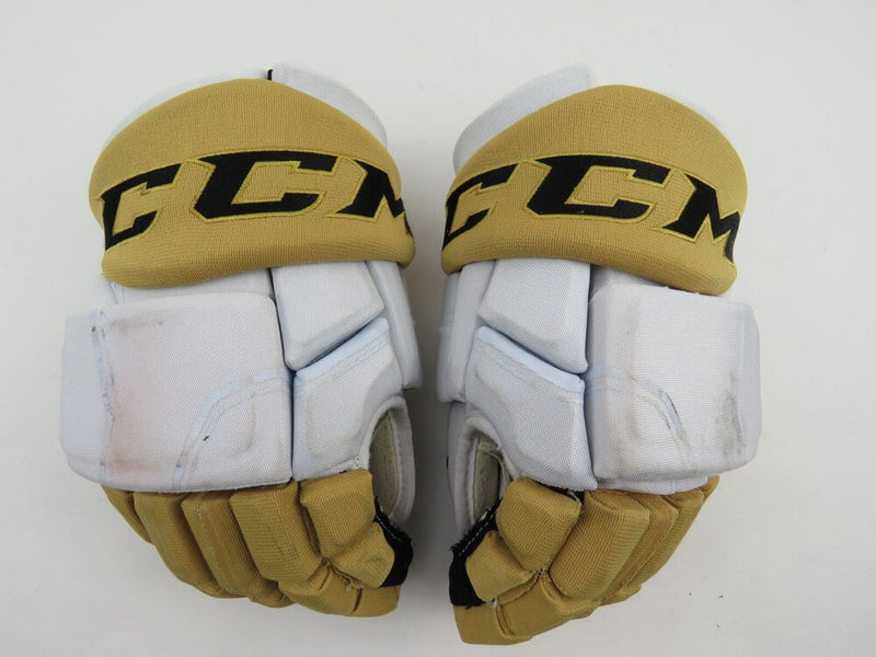 CCM HGQL QuickLite Golden Knights NHL Pro Stock Hockey Player Gloves White  14'