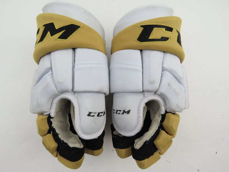 CCM HGQL QuickLite Golden Knights NHL Pro Stock Hockey Player Gloves White  14