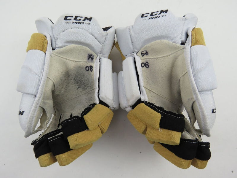 CCM HGQL QuickLite Golden Knights NHL Pro Stock Hockey Player Gloves White  14