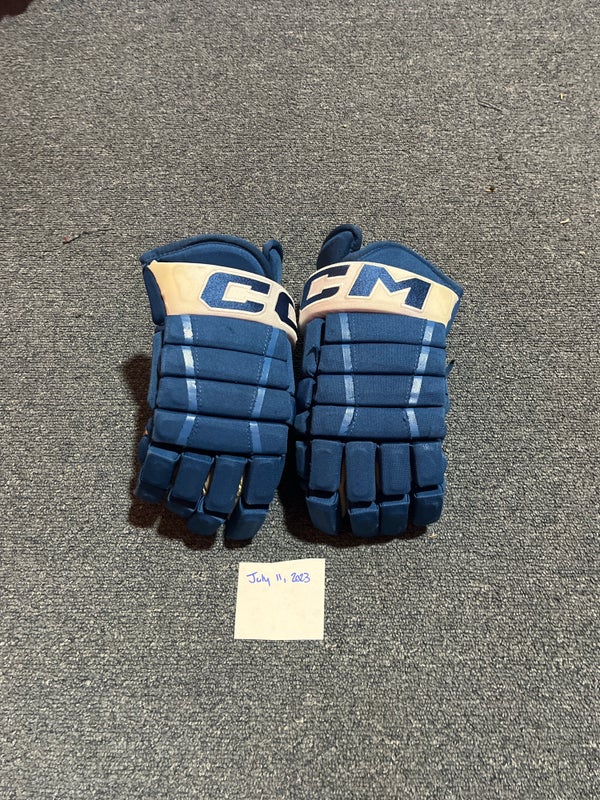 Game Used Blue CCM HG97 Pro Stock Gloves Colorado Avalanche #10 ~14”