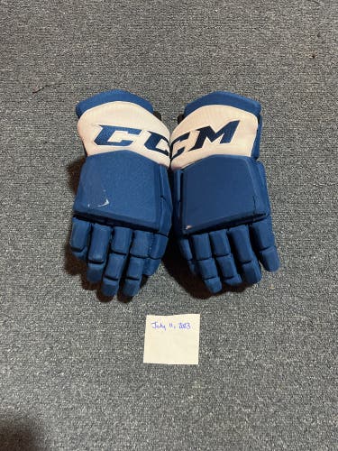 Game Used Blue CCM HGTKPP Pro Stock Gloves Colorado Avalanche #88 14”