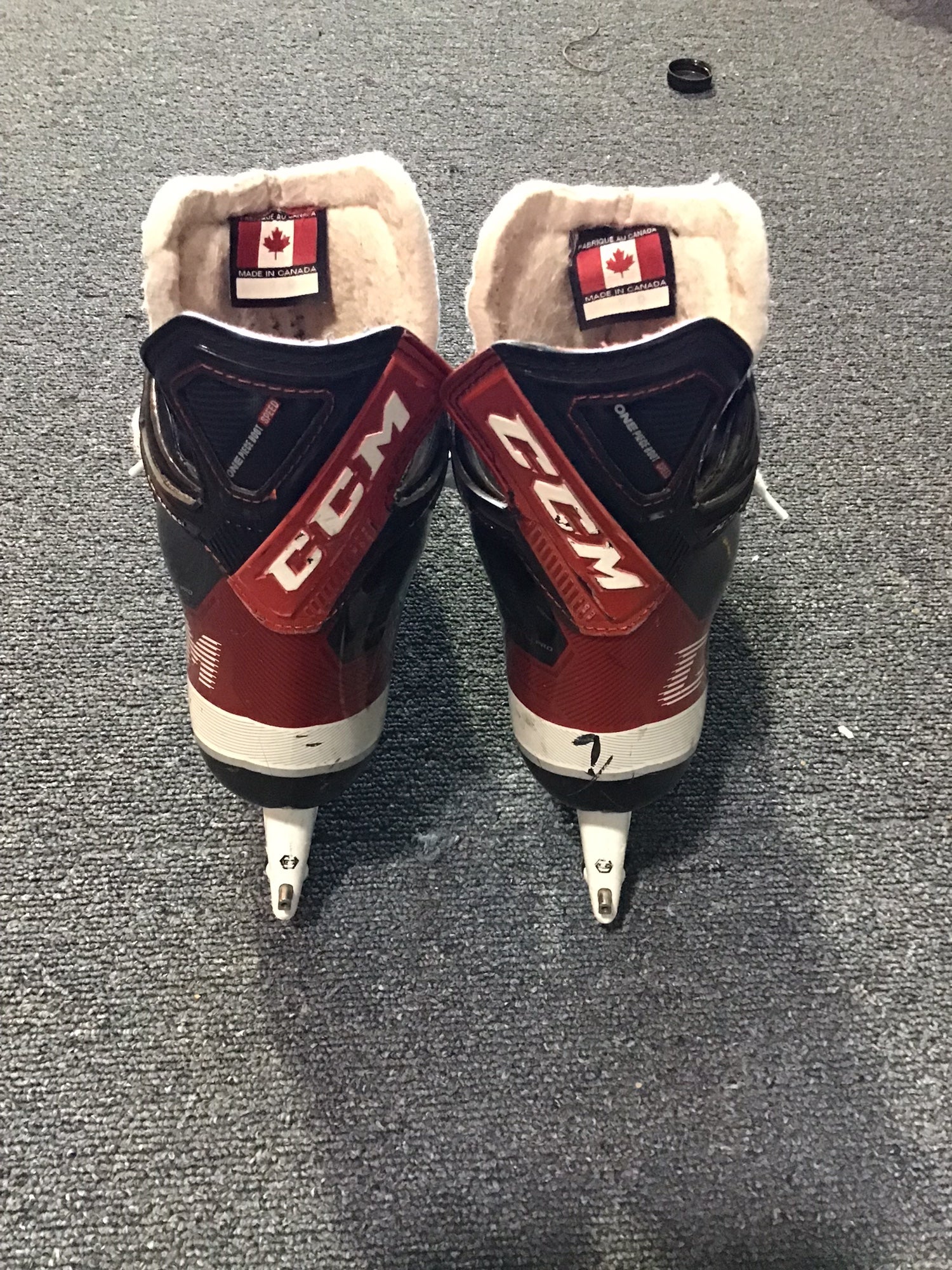 Used Colorado Eagles Pro Stock CCM Jetspeed FT4 PRO Skates Senior 9.25 D