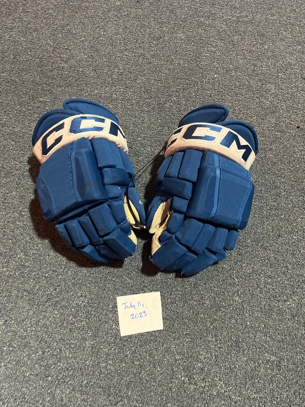 Game Used Blue CCM HG97 Pro Stock Gloves Colorado Avalanche #5 14”