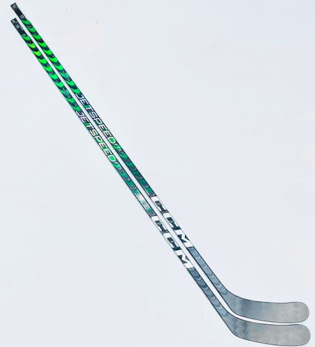 New 2 Pack Custom Green CCM Jetspeed FT5 Pro Hockey Stick-LH-90 Flex-P90M-Grip