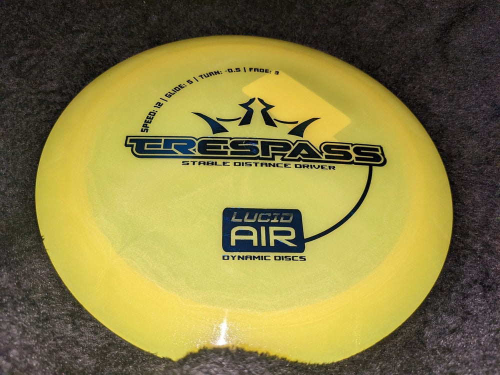 Dynamic Discs Lucid Air Trespass approx 156g New Driver Yellow
