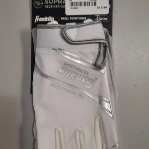 Franklin Receiver Football Gloves 1 Pair Stick Size M White New