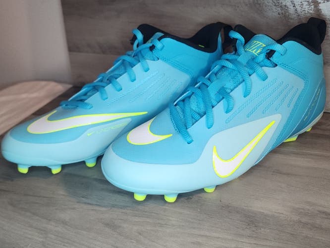 Turquoise Adult New Unisex Size 9.0 (Women's 10) Molded Cleats Nike Low Top Alpha Huarache 8 Pro