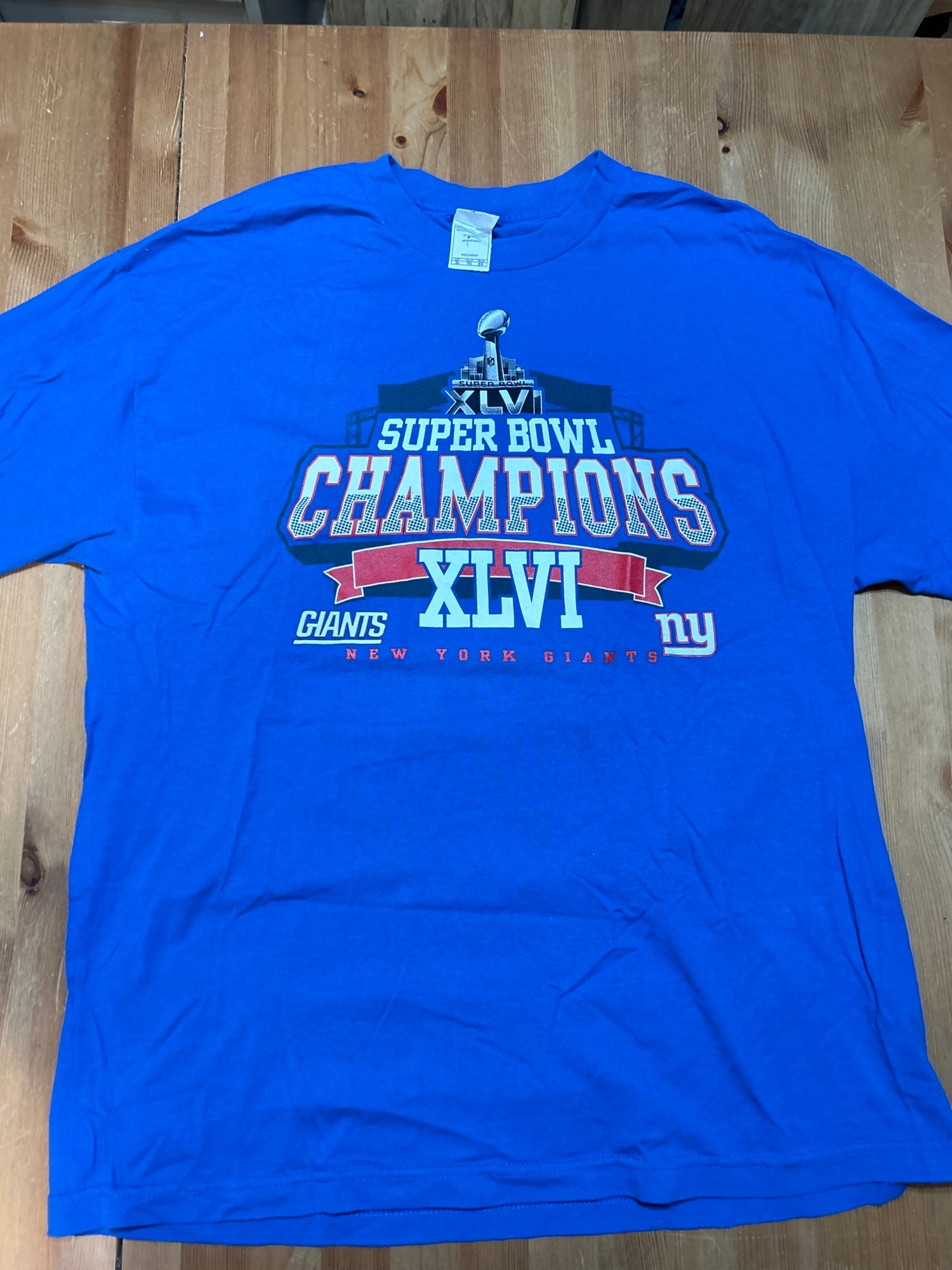 Vintage New York Giants Short Sleeve Trench T Shirt Men's S Blue