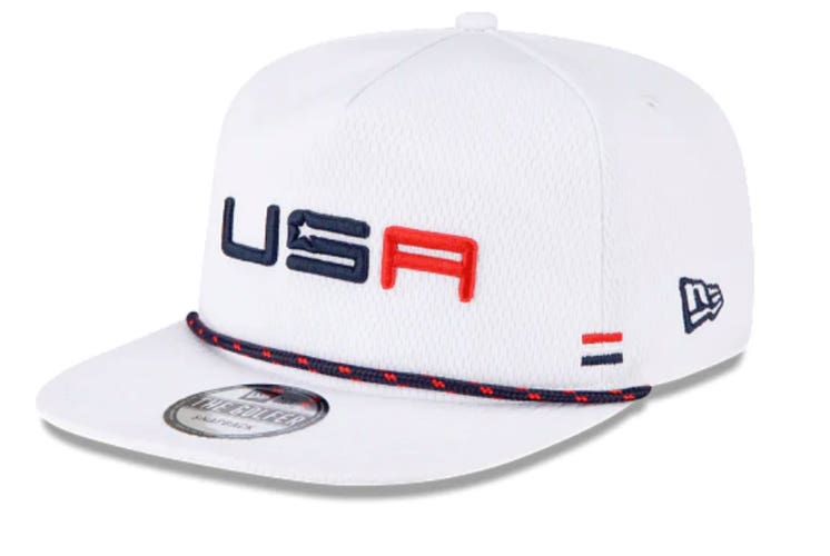 NEW Men's New Era White 2023 Ryder Cup Practice Rounds The Golfer Rope Snapback