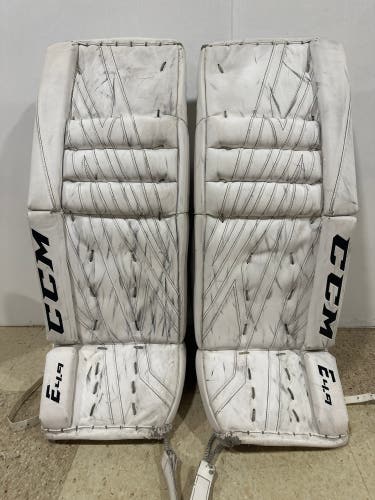 CCM Eflex 4.9 Goalie Leg Pads Intermediate White 29+1" Used