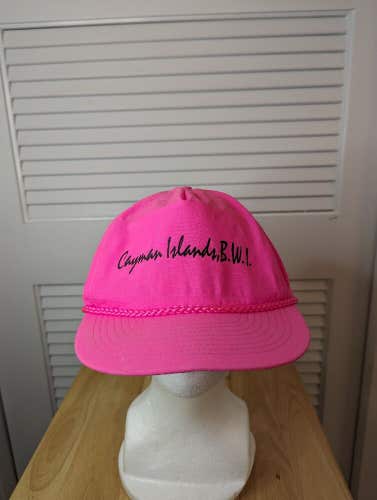 Vintage Cayman Islands, BWI Pink Snapback Hat