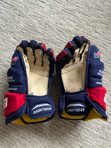 TEAM USA Used Bauer Supreme TotalOne MX3 Gloves 14" Pro Stock