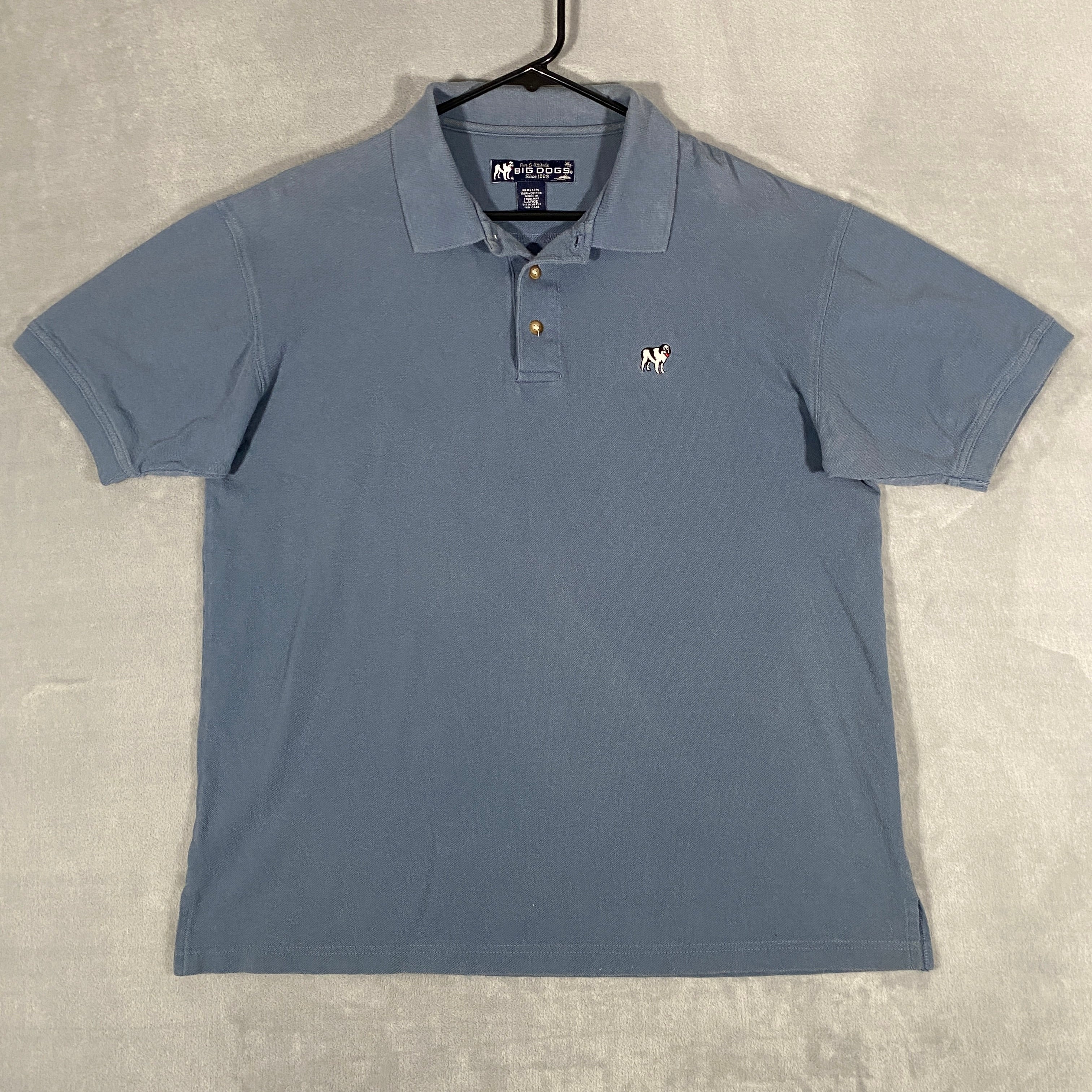 Vintage Big Dogs Polo Shirt Men Large Blue Short Sleeve Embroidered Logo  Golf | SidelineSwap | Buy and Sell on SidelineSwap