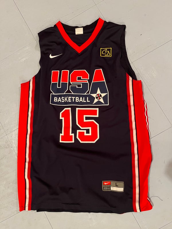 USA Dream Team - #15 Magic Johnson Blue Used Large Unisex Jersey