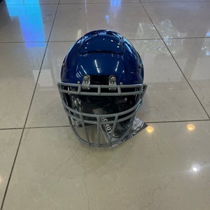 New Schutt F7 Collegiate Football Helmet Painted Metallic Royal with Grey Facemask Size XLarge