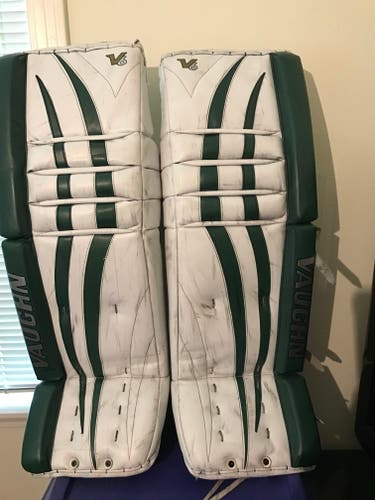 Used 35" +2” Vaughn Velocity V6 Goalie Leg Pads Pro Stock