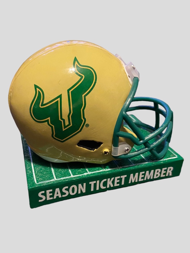NCAA 2022 USF University of South Florida Bulls Season Ticket Member Football Helmet Figurine