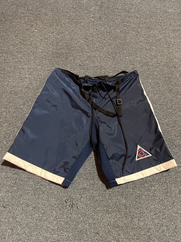 Game Used Navy (3rd) CCM PP10 Pro Stock Pant Shells Colorado Avalanche Large