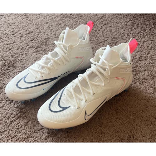 NEW Nike Alpha Huarache 8 Elite LAX Lacrosse Cleats Pink White Size 11 CW4440-116