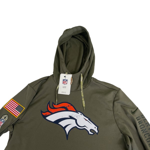 Denver Broncos Hoodie Salute to Service Sideline Therma Pullover Sweatshirt