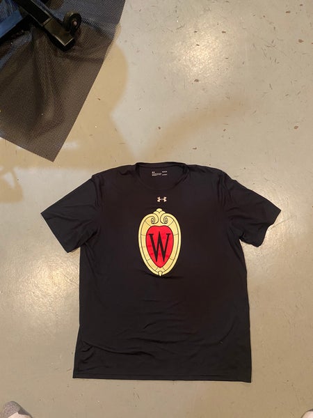 RARE Black Vintage Logo Wisconsin Under Armour Shirt