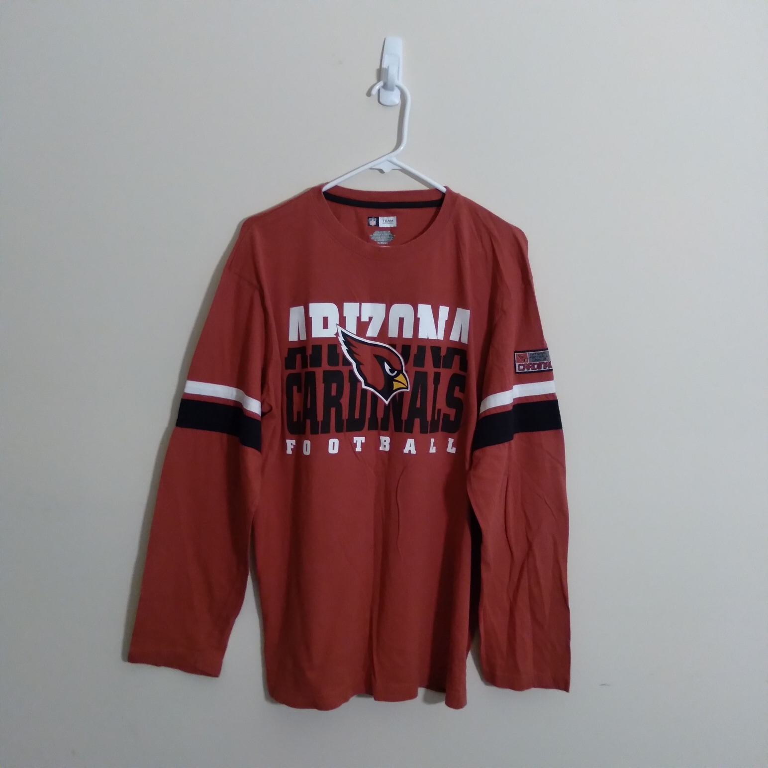 Nfl Arizona Cardinals Spell Out Graphic Print Long Sleeve T-Shirt Sz XLarge