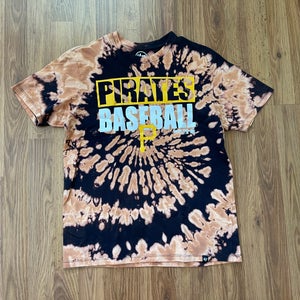 MLB Pittsburgh Pirates Men’s T-Shirt Tie-Dye Baseball MLB Black Yellow Sz  XL -K3