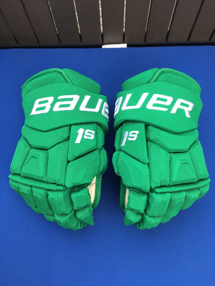 WILLIAM NYLANDER Bauer 1S Pro Stock Hockey Gloves TORONTO MAPLE LEAFS ST PATS Green 13"