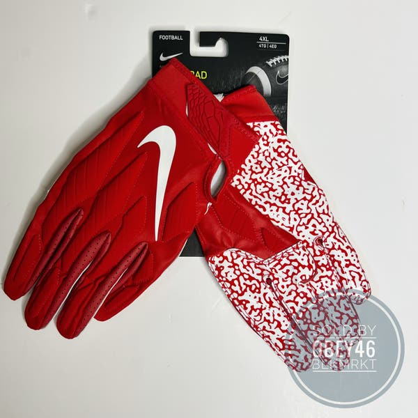 Nike Superbad 5.0 Football Gloves Mens Medium University Red/White