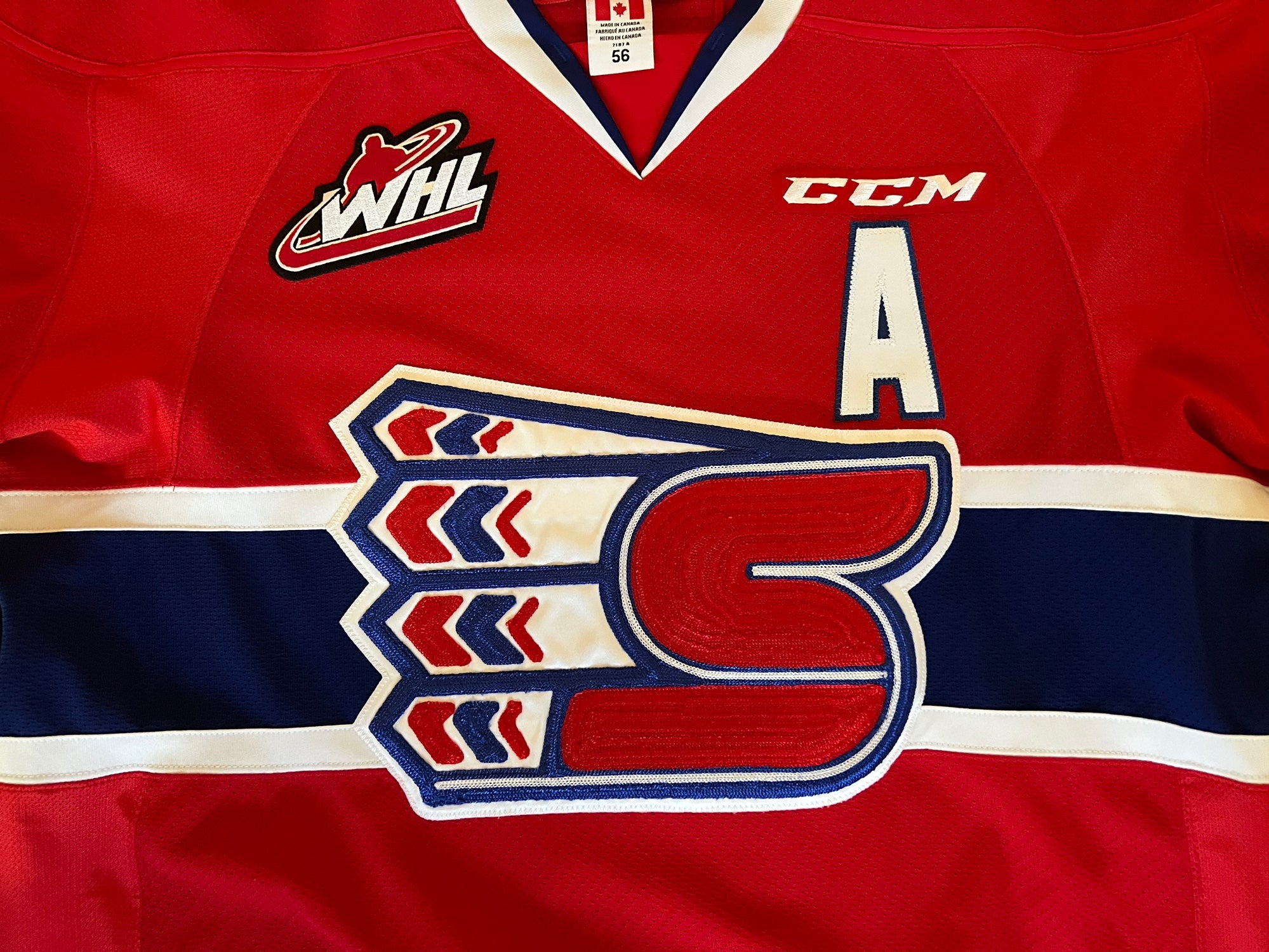 Spokane Chiefs Jersey WHL CHL Minors Blue 2021-22 CCM signed size Large