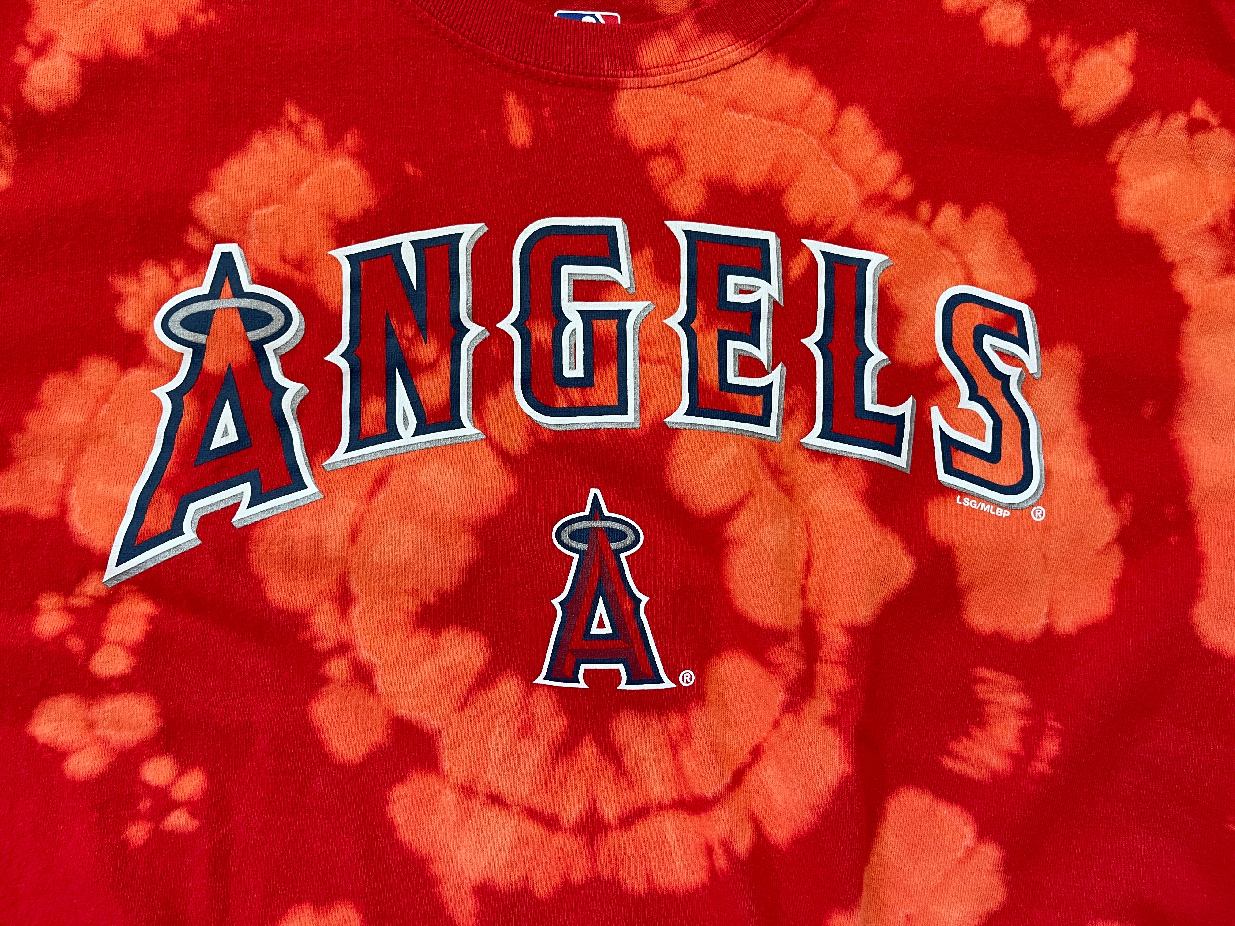 Los Angeles Angels MLB BASEBALL REVERSE TIE DYE Red Size Large T