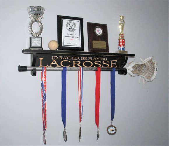Lacrosse Stick Display and Trophy Shelf