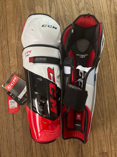 NEW CCM Jetspeed FT4 Pro shin pads 16” Senior
