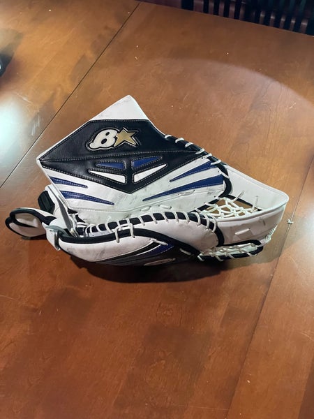 Used Blue, Black, And White Subzero 6.0 Glove And Blocker