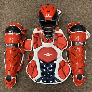 All Star System 7 Axis Intermediate 13-15 Catchers Gear Set - Solid Navy  Blue