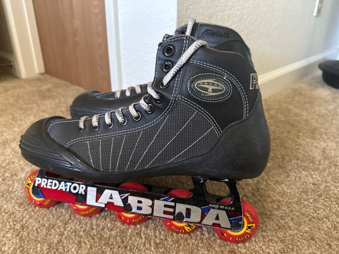 CCM Pro Tacks Inline Goalie Skates Size 10.0 D - Labeda Predator Chassis - Used