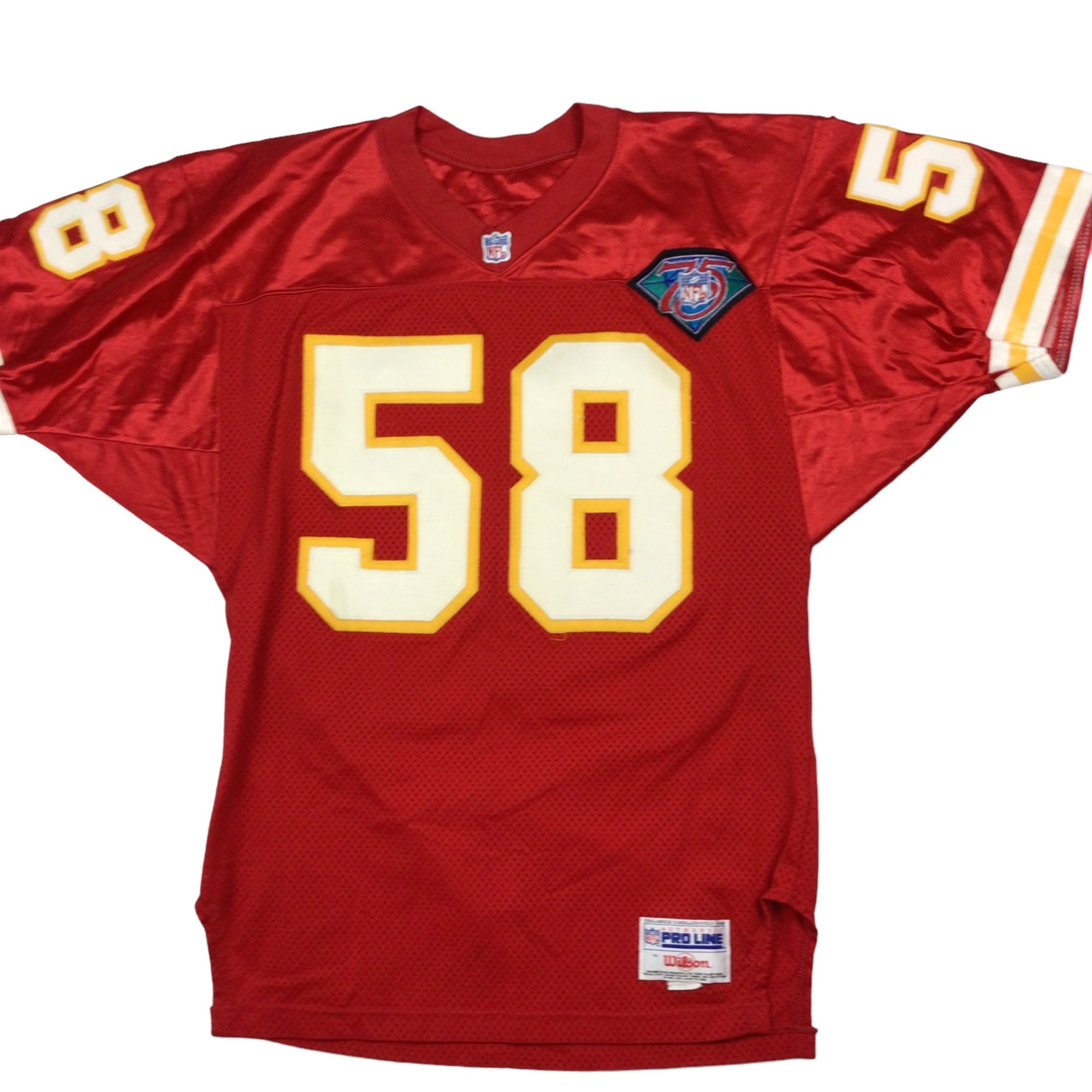 KANSAS CITY CHIEFS #58 HTF NFL Derrick Thomas RETIRED Champion Jersey SZ L  44